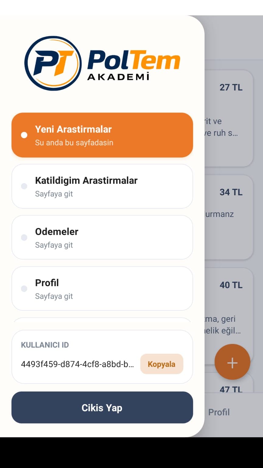 Poltem Mobil Ana Ekran